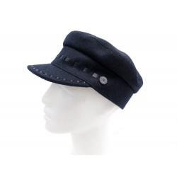 NEUF CASQUETTE HERMES SAINT MALO T57 EN LAINE BLEU MARINE H202020N NEW CAP 790€