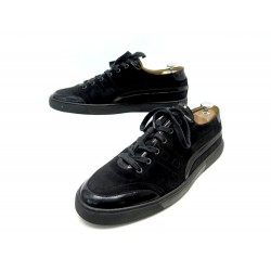 CHAUSSURES HERMES QUICK H SNEAKERS 44 BASKETS DAIM NOIR BLACK SUEDE SHOES 685€