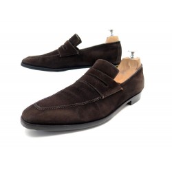 CHAUSSURES BERLUTI MOCASSINS ANDY 8 42 EN DAIM MARRON BROWN LOAFERS SHOES 990€