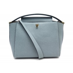 NEUF SAC A MAIN VALEXTRA BRERA MEDIUM EN CUIR GRAINE BLEU LEATHER HAND BAG 2480€