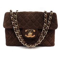 VINTAGE SAC A MAIN CHANEL TIMELESS MAXI JUMBO EN DAIM MATELASSE HAND BAG 9450€