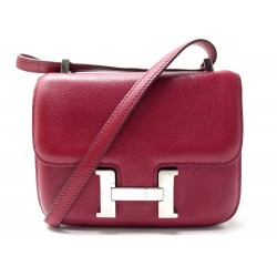 SAC A MAIN HERMES CONSTANCE 14 MICRO EN CUIR EPSOM ROUGE BANDOULIERE HAND BAG