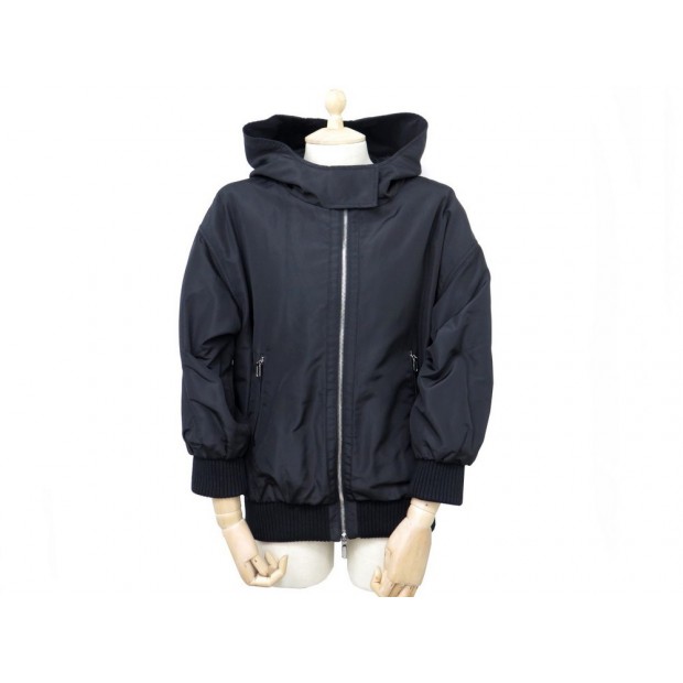 NEUF BLOUSON CHRISTIAN DIOR 36 38 M MANTEAU EN SOIE NOIR CINTRE SILK COAT 3500€