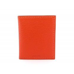 NEUF PORTE PHOTO D'IDENTITE HERMES EN CUIR CHEVRE MYSORE ORANGE BOITE FRAME