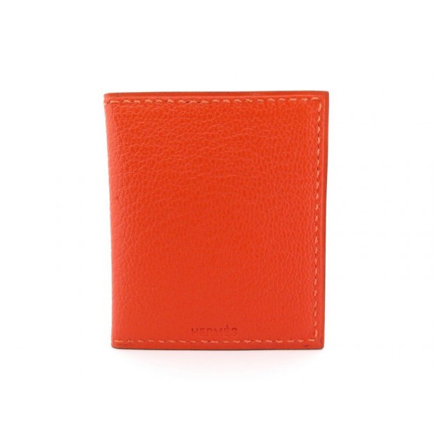 NEUF PORTE PHOTO D'IDENTITE HERMES EN CUIR CHEVRE MYSORE ORANGE BOITE FRAME