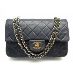 VINTAGE SAC A MAIN CHANEL CLASSIQUE TIMELESS CUIR MATELASSE BLEU NAVY BAG 8250€