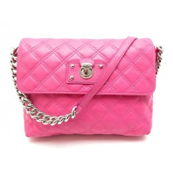 SAC A MAIN MARC JACOBS SINGLE MM EN CUIR MATELASSE ROSE BANDOULIERE PURSE 610€