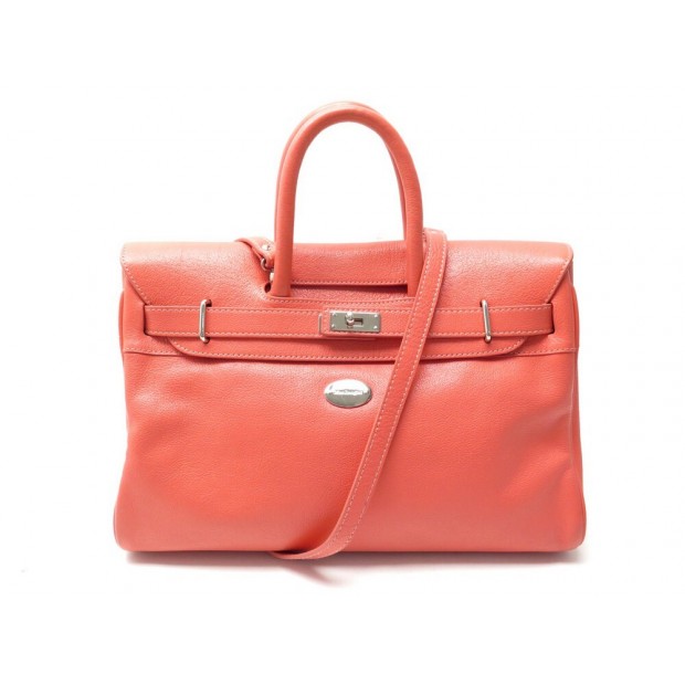 SAC A MAIN MAC DOUGLAS PYLA BUNI S BANDOULIERE EN CUIR GRAINE ROSE HAND BAG 399€