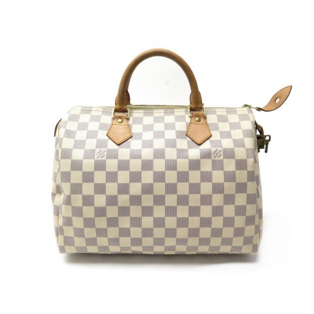 SAC A MAIN LOUIS VUITTON SPEEDY 30 N41370 TOILE DAMIER AZUR CANVAS HANDBAG 1150€