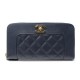 PORTEFEUILLE CHANEL TIMELESS CUIR CAVIAR MATELASSE BLEU MARINE WALLET 1250€