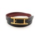 BRACELET HERMES BEHAPI DOUBLE TOUR CUIR VEAU CHAMONIX ET TADELAKT 17 18 CM 300€