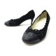 CHAUSSURES ESCARPINS CHANEL BALLERINES A TALON LOGO CC G29005 37.5 SHOES 750€