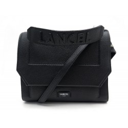 SAC A MAIN LANCEL NINON MM A09222 BANDOULIERE EN CUIR GRAINE NOIR HAND BAG 595€