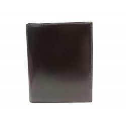 NEUF PORTE PHOTOS HERMES TRIPTIQUE CUIR BOX MARRON 12x10 CM ALBUM LETAHER HOLDER