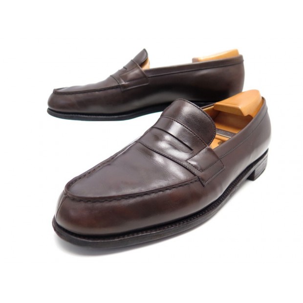 CHAUSSURES JM WESTON MOCASSINS 180 9B 43 FIN CUIR MARRON EMBAUCHOIRS SHOES 790€