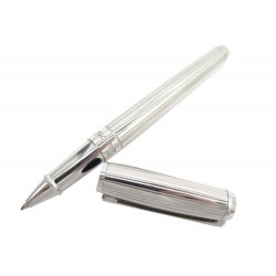 NEUF STYLO BILLE ST DUPONT LINE D LARGE ROLLERBALL METAL ARGENTE NEW PEN 520€