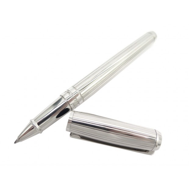 NEUF STYLO BILLE ST DUPONT LINE D LARGE ROLLERBALL METAL ARGENTE NEW PEN 520€