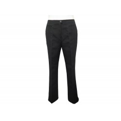 NEUF PANTALON CHANEL P19043 M 40 COTON NOIR NEW MATELASSE QUILTED TROUSERS 1960€