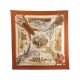 FOULARD HERMES CHASSES EXOTIQUES LEDOUX CARRE 90 CM SOIE CAMEL SILK SCARF 410€