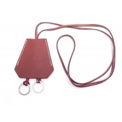 NEUF PORTE CLES HERMES GRANDE CLOCHETTE EN CUIR ROUGE BIJOU DE SAC CHARMS 410€