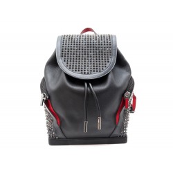 SAC A DOS CHRISTIAN LOUBOUTIN EXPLORAFUNK SPIKE CUIR NOIR BACKPACK BAG 1890€