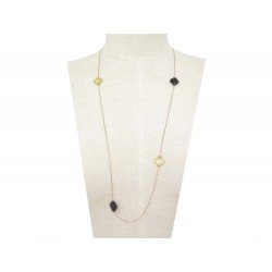 COLLIER MORGANNE BELLO SAUTOIR FRIANDISE TREFLE 80CM OR JAUNE 18K NECKLACE 1200€