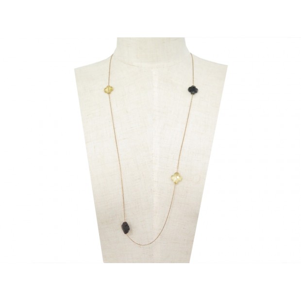 COLLIER MORGANNE BELLO SAUTOIR FRIANDISE TREFLE 80CM OR JAUNE 18K NECKLACE 1200€