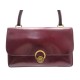 VINTAGE SAC A MAIN HERMES RING CUIR BOX ROUGE BORDEAUX + BOITE LEATHER HAND BAG