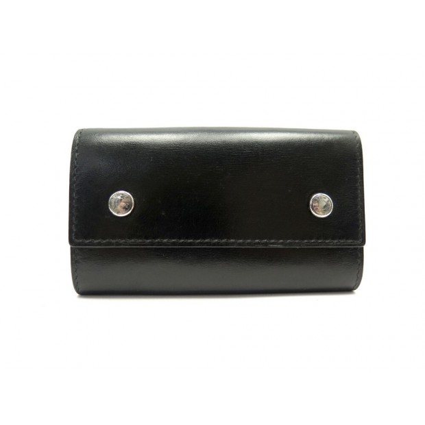 PORTE CLES HERMES MULTICLES EN CUIR BOX NOIR BLACK LEATHER KEY HOLDER RING