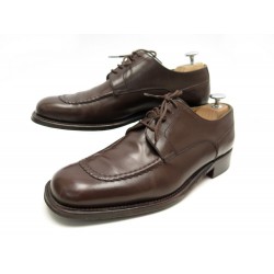 CHAUSSURES HERMES 41 DERBY BOUT DROIT EN CUIR MARRON BROWN LEATHER SHOES 720€