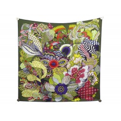 NEUF FOULARD HERMES FLEURS D'INDIENNES ALINE HONORE CARRE SOIE SILK SCARF 410€