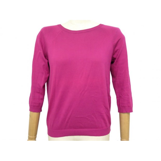 NEUF PULL LOUIS VUITTON BROCHE CHAINE M 38 EN COTON FUSHIA NEW SWEATER 520€