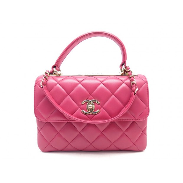 NEUF SAC A MAIN CHANEL TRENDY CC A92236 BANDOULIERE EN CUIR ROSE HAND BAG 6250€