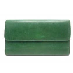 PORTEFEUILLE MONTRE ROLEX EN CUIR GRAINE VERT PORTE MONNAIE LEATHER WALLET