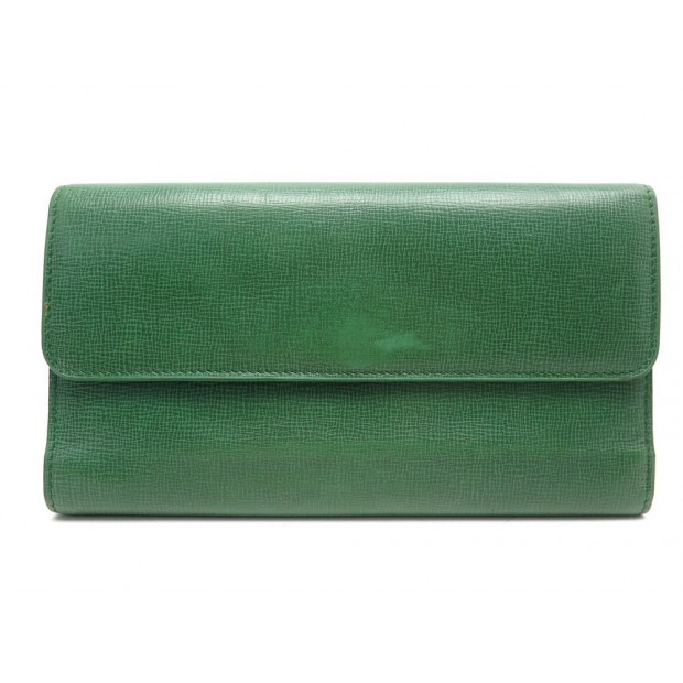 PORTEFEUILLE MONTRE ROLEX EN CUIR GRAINE VERT PORTE MONNAIE LEATHER WALLET