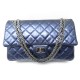 SAC A MAIN CHANEL GRAND 2.55 MADEMOISELLE BANDOULIERE EN CUIR BLEU HANDBAG 8900€