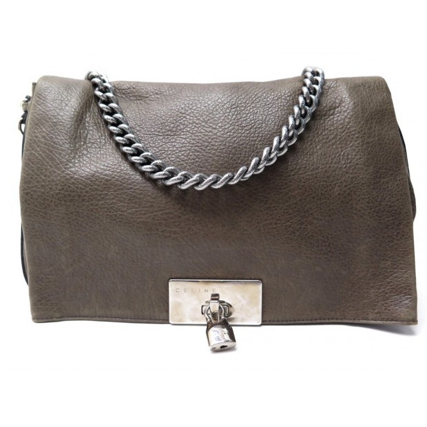 SAC A MAIN CELINE WATCH ME 36 CM EN CUIR GRAINE TAUPE LEATHER HAND BAG 1000€