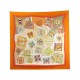 FOULARD HERMES LA MECANIQUE DES IDEES CARRE 90 CM EN SOIE ORANGE SILK SCARF 410€