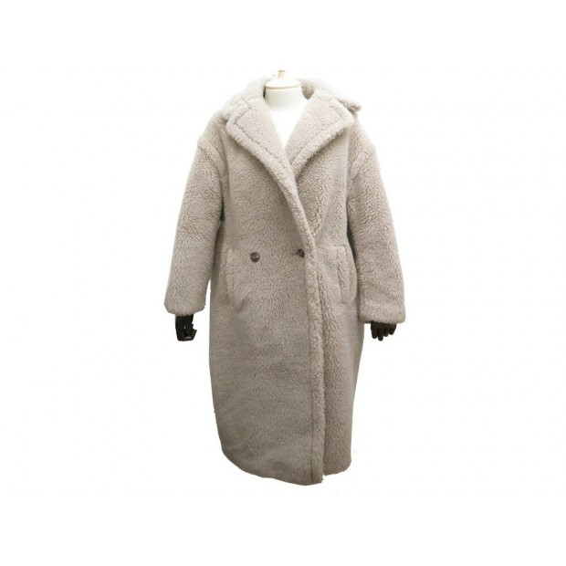 NEUF MANTEAU MAX MARA ICON TEDDY BEAR S 36 EN LAINE ALPAGA BEIGE NEW COAT 1960€