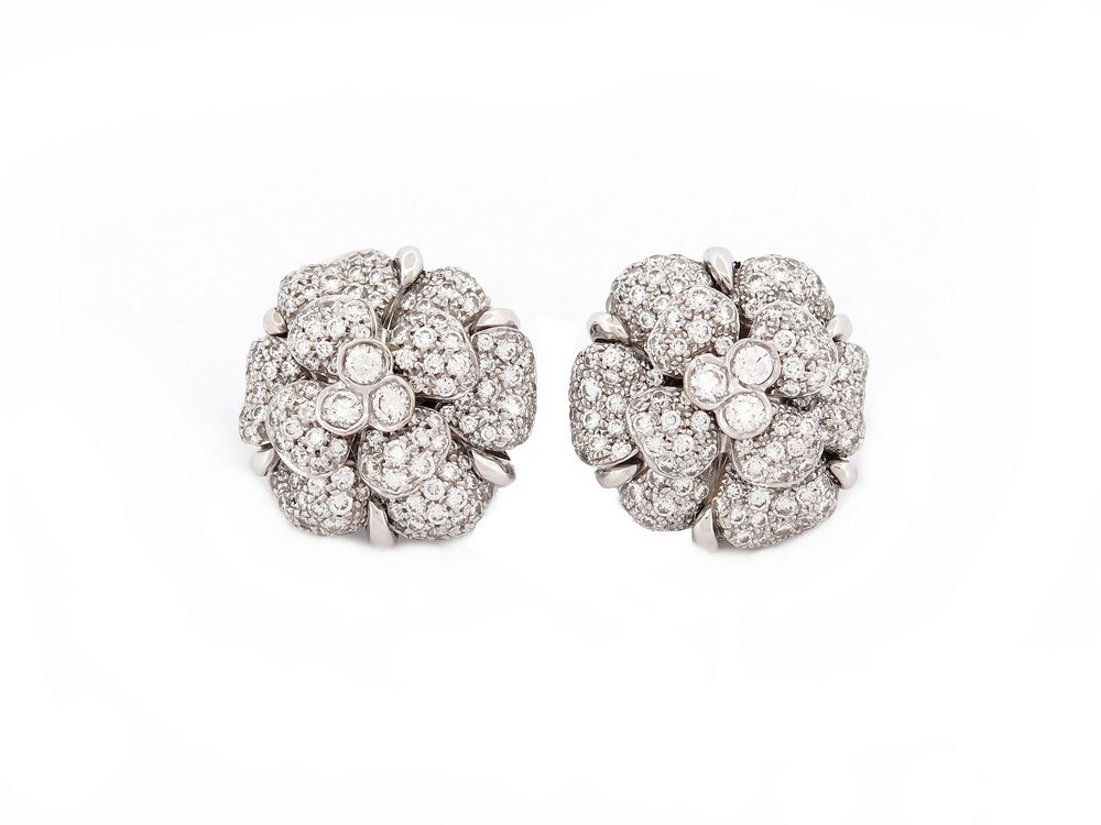 CHANEL White Gold and Diamond N5 Transformable Earrings  Harrods IE