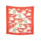 FOULARD HERMES TIGRES DANS LES HERBES METZ CARRE 90 SOIE ROUGE SILK SCARF 410€