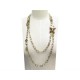 COLLIER CHANEL SAUTOIR CHAINE MARTELEE DORE LOGO CC PIERRES 2012 NECKLACE 1650€