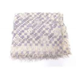 CHALE LOUIS VUITTON EN SOIE ET CACHEMIRE PARME ECRU SILK & CASHMERE SHAWL 435€