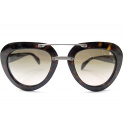 NEUF LUNETTES DE SOLEIL PRADA SPR28R EN PLASTIQUE MARRON ECAILLE DE TORTUE 405€