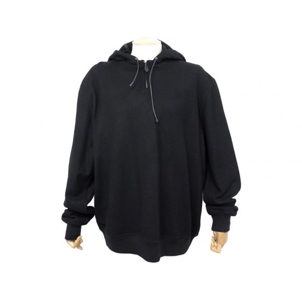 NEUF PULL HERMES SWEAT A CAPUCHE XL 56 EN CACHEMIRE NOIR NEW SWEATER 1390€