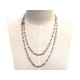 NEUF COLLIER CHANEL LOGO CC & PERLES SAUTOIR 105CM EN METAL DORE BIJOU NECKLACE