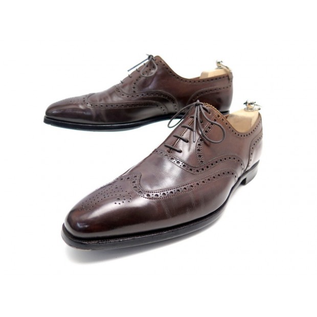 CHAUSSURES CROCKETT AND JONES RICHELIEU FAIRFORD 10E 44 CUIR MARRON SHOES 755€