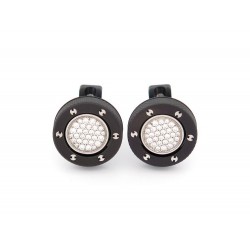 NEUF BOUTONS DE MANCHETTES HUBLOT BIG BANG BM.02.SX METAL & DIAMANTS CUFFLINKS