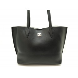 NEUF SAC A MAIN MCM YRIS MEDIUM CABAS CUIR NOIR BLACK LEATHER TOTE HAND BAG 690€