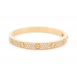 NEUF BRACELET CARTIER LOVE PAVE 17CM OR JAUNE 18K ET DIAMANTS BOITE NEW 43500€